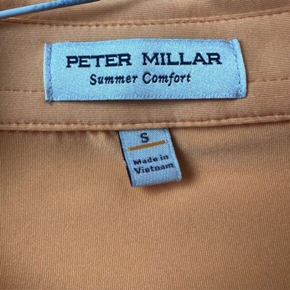Peter Millar Summer Comfort Pumpkin Short Sleeve Golf Polo in Size Small - Picture 3 of 5